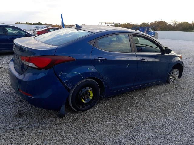 KMHDH4AE4EU183362 - 2014 HYUNDAI ELANTRA SE BLUE photo 3