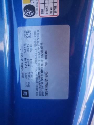 1G1FK1R68J0112363 - 2018 CHEVROLET CAMARO ZL1 蓝色 照片 12