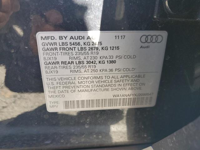 WA1ANAFYXJ2099547 - 2018 AUDI Q5 PREMIUM BLUE photo 13