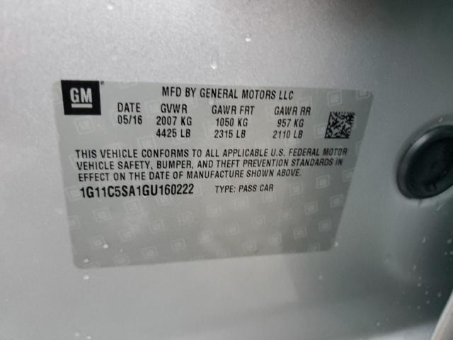 1G11C5SA1GU160222 - 2016 CHEVROLET MALIBU LIM LT 银色 照片 13