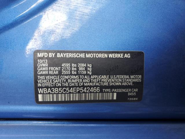 WBA3B5C54EP542466 - 2014 BMW 328 XI SULEV BLUE photo 13