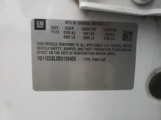 1G11C5SL2EU139426 - 2014 CHEVROLET MALIBU 1LT Ақ фото 12