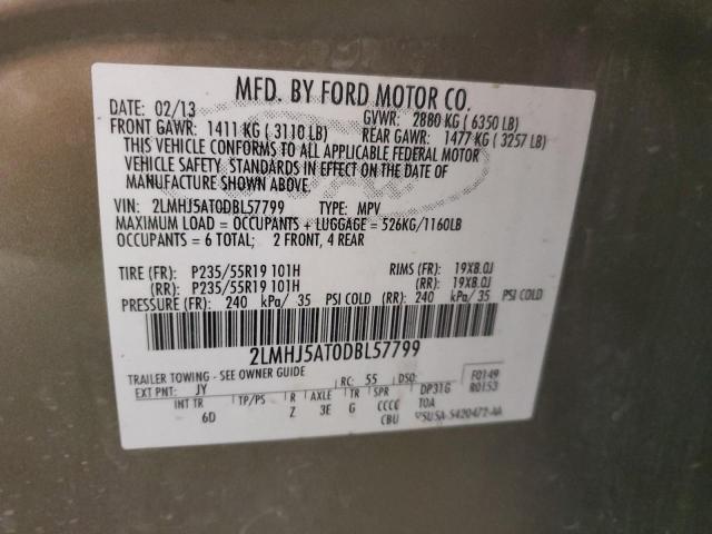 2LMHJ5AT0DBL57799 - 2013 LINCOLN MKT TAN photo 14