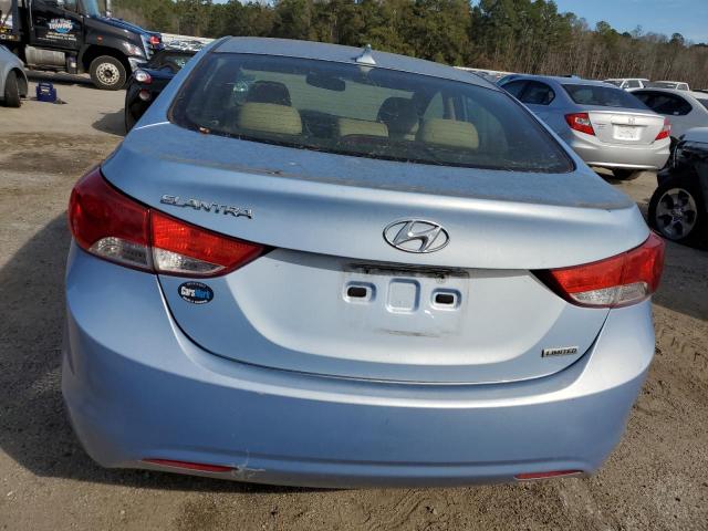 KMHDH4AE3CU399541 - 2012 HYUNDAI ELANTRA GLS BLUE photo 6