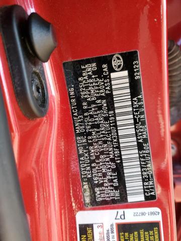 4T1BF1FK3DU711918 - 2013 TOYOTA CAMRY L RED photo 12