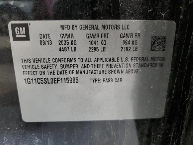 1G11C5SL0EF115985 - 2014 CHEVROLET MALIBU 1LT CHARCOAL photo 12