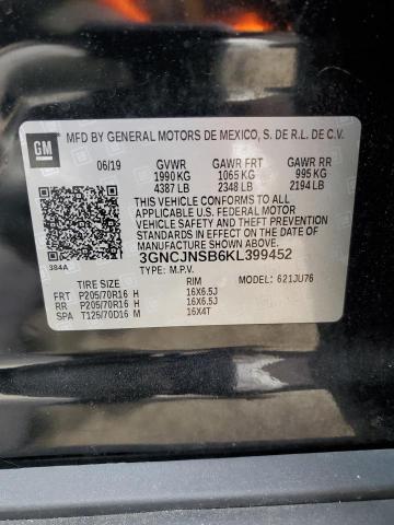 3GNCJNSB6KL399452 - 2019 CHEVROLET TRAX LS BLACK photo 14