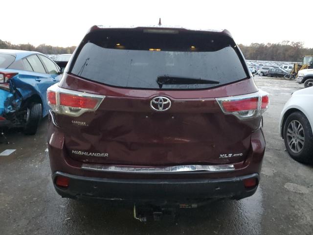 5TDJKRFH9GS295994 - 2016 TOYOTA HIGHLANDER XLE ბურგუნდია ფოტო 6
