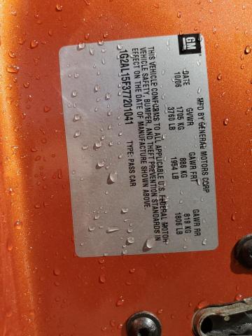 1G2AL15F377201041 - 2007 PONTIAC G5 Orange photo 12