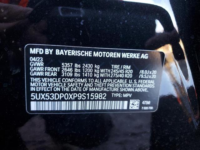 5UX53DP0XP9S15982 - 2023 BMW X3 XDRIVE30I BLACK photo 12