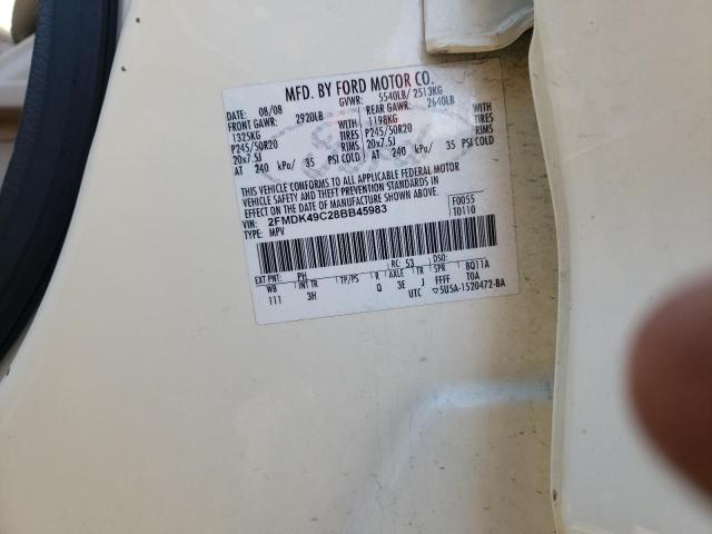 2FMDK49C28BB45983 - 2008 FORD EDGE LIMITED WHITE photo 13