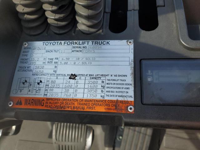 M1AF33 - 2015 TOYOTA FORKLIFT 橙色 照片 10