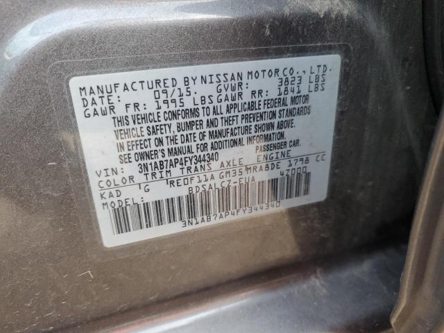 3N1AB7AP4FY344340 - 2015 NISSAN SENTRA S CHARCOAL photo 12