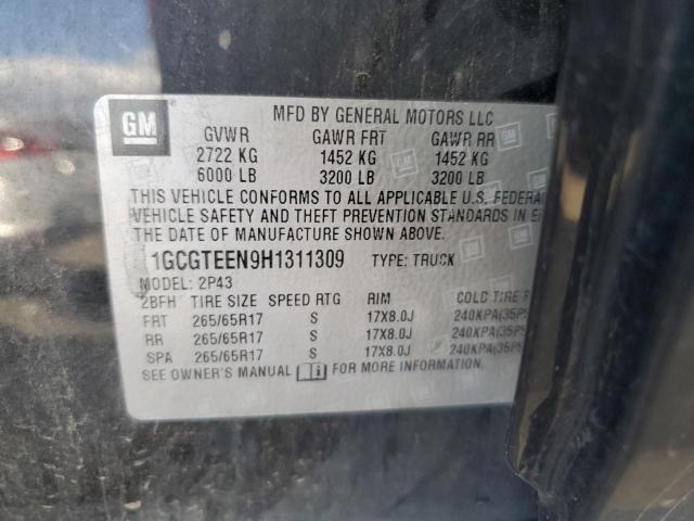 1GCGTEEN9H1311309 - 2017 CHEVROLET COLORADO ZR2 BLACK photo 12