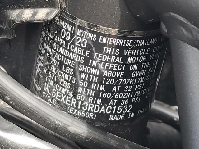 ML5EXER13RDAC1532 - 2024 KAWASAKI EX650 R CHARCOAL photo 9