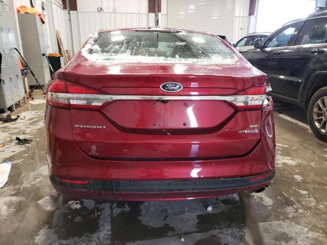 3FA6P0LU4HR328298 - 2017 FORD FUSION SE HYBRID RED photo 6