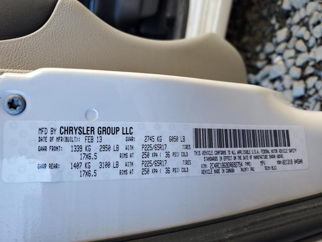 2C4RC1BG9DR692754 - 2013 CHRYSLER TOWN & COU TOURING WHITE photo 13