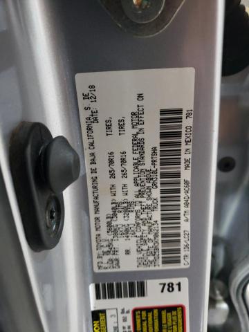 3TMDZ5BN3KM062134 - 2019 TOYOTA TACOMA DOUBLE CAB SILVER photo 12