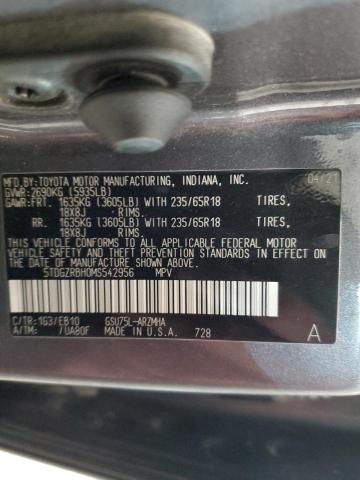 5TDGZRBH0MS542956 - 2021 TOYOTA HIGHLANDER XLE GRAY photo 13