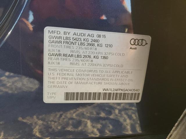 WA1L2AFPXGA040540 - 2016 AUDI Q5 PREMIUM PLUS Mavi foto 13