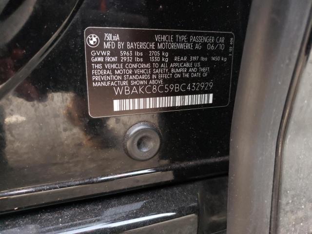 WBAKC8C59BC432929 - 2011 BMW 750 LXI BLACK photo 12