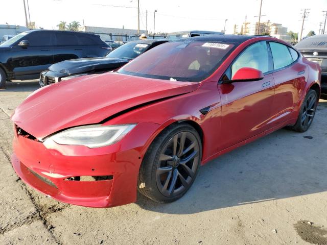 5YJSA1E66MF450798 - 2021 TESLA MODEL S RED photo 1