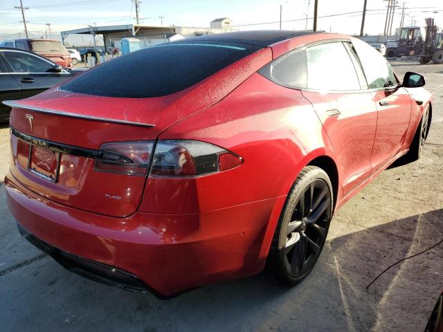 5YJSA1E66MF450798 - 2021 TESLA MODEL S RED photo 3