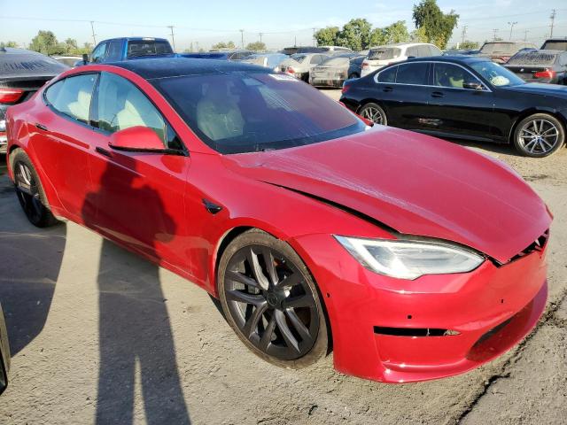 5YJSA1E66MF450798 - 2021 TESLA MODEL S RED photo 4