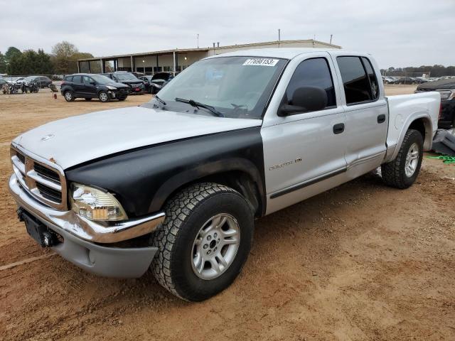 1B7HL48N62S694671 - 2002 DODGE DAKOTA QUAD SLT SILVER photo 1