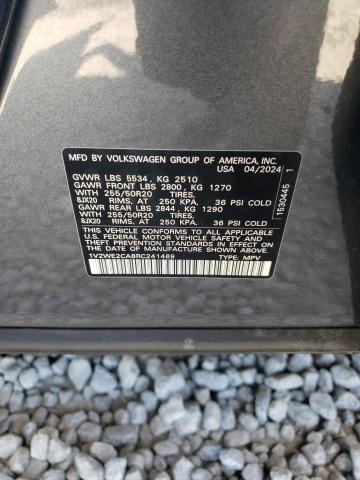 1V2WE2CA8RC241469 - 2024 VOLKSWAGEN ATLAS CROS SE Szary zdjęcie 13