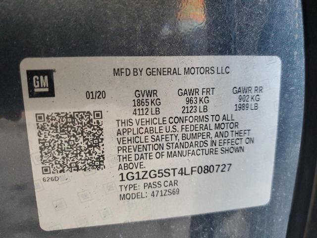 1G1ZG5ST4LF080727 - 2020 CHEVROLET MALIBU RS 石墨色 照片 12