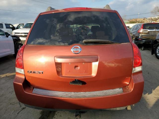 5N1BV28U25N118800 - 2005 NISSAN QUEST S ORANGE photo 6