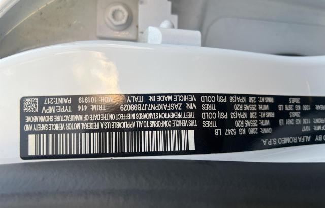 ZASFAKPN7J7B98029 - 2018 ALFA ROMEO STELVIO SPORT Weiß Foto 10