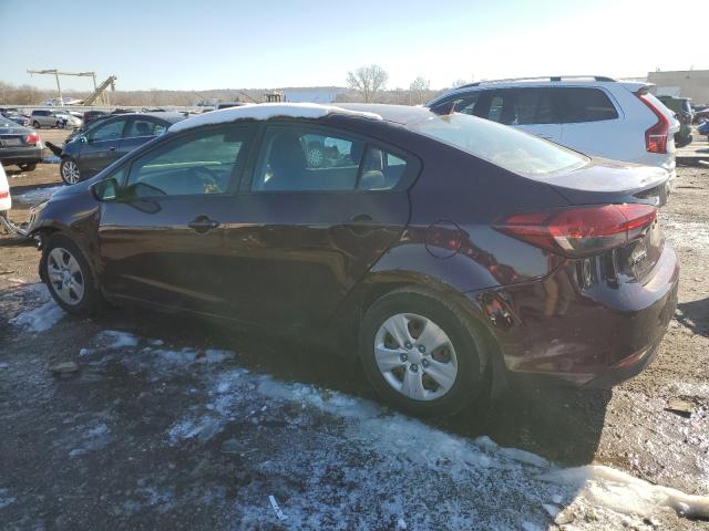 3KPFK4A72HE074868 - 2017 KIA FORTE LX MAROON photo 2