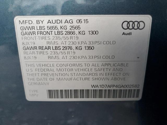 WA1D7AFP4GA002582 - 2016 AUDI Q5 PREMIUM PLUS S-LINE BLUE photo 13