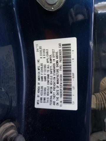 1HGCR2F32FA154598 - 2015 HONDA ACCORD LX BLUE photo 12