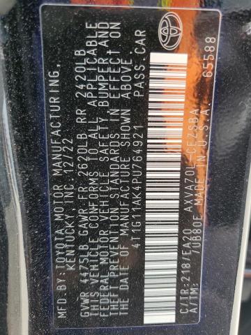 4T1G11AK4PU764921 - 2023 TOYOTA CAMRY SE NIGHT SHADE BLACK photo 13