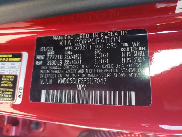 KNDC5DLE3P5117047 - 2023 KIA EV6 GT RED photo 12