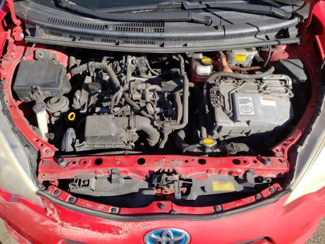 JTDKDTB3XC1016923 - 2012 TOYOTA PRIUS C RED photo 11