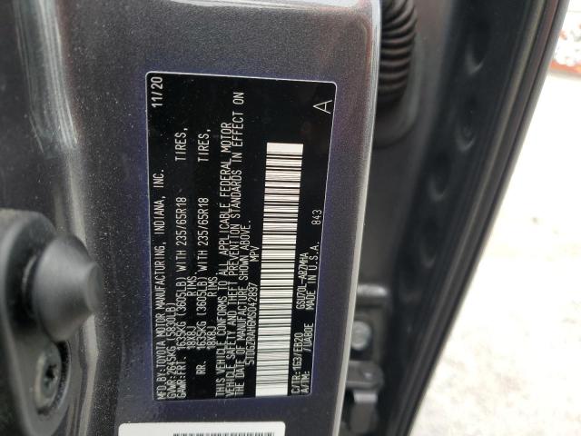 5TDGZRAH6MS042897 - 2021 TOYOTA HIGHLANDER XLE GRAY photo 12