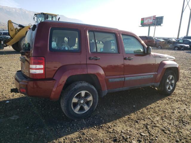 1J8GN28K28W105285 - 2008 JEEP LIBERTY SPORT MAROON photo 3