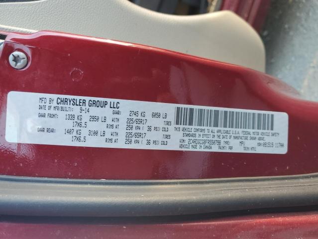 2C4RDGCG8FR550798 - 2015 DODGE GRAND CARA SXT RED photo 13