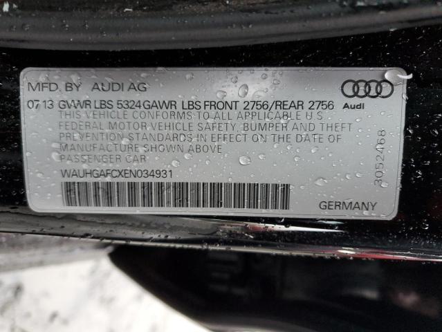 WAUHGAFCXEN034931 - 2014 AUDI A6 PRESTIGE შავი ფოტო 12