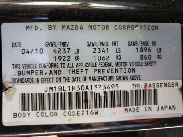 JM1BL1H30A1323495 - 2010 MAZDA SPEED 3 BLACK photo 12