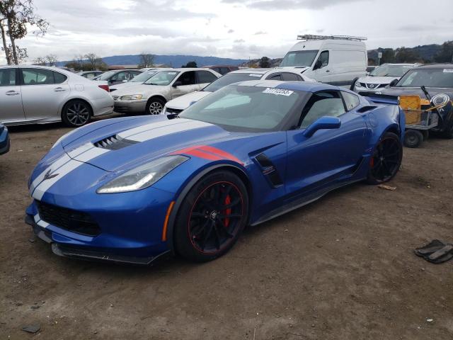 1G1YV2D7XK5120118 - 2019 CHEVROLET CORVETTE GRAND SPORT 1LT BLUE photo 1