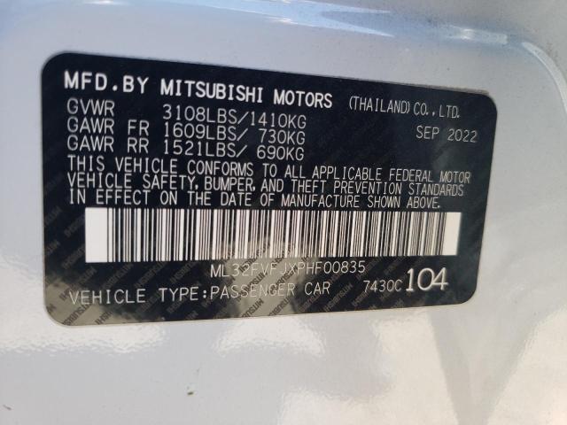 ML32FVFJXPHF00835 - 2023 MITSUBISHI MIRAGE G4 SE WHITE photo 12