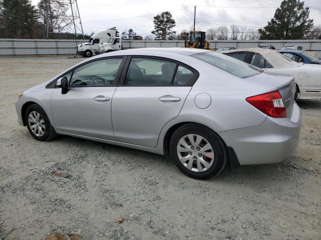 19XFB2F5XCE079448 - 2012 HONDA CIVIC LX SILVER photo 2