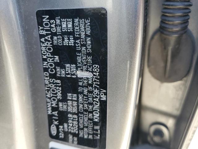 KNDJN2A29F7171489 - 2015 KIA SOUL GRAY photo 12