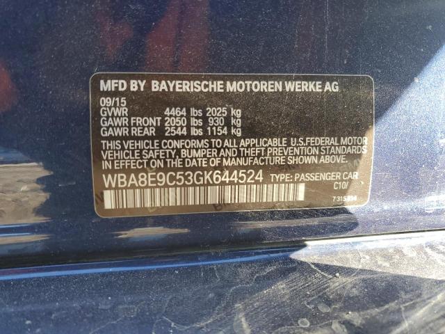 WBA8E9C53GK644524 - 2016 BMW 328 I SULEV BLUE photo 12