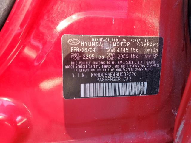 KMHDC86E49U039220 - 2009 HYUNDAI ELANTRA TO RED photo 13